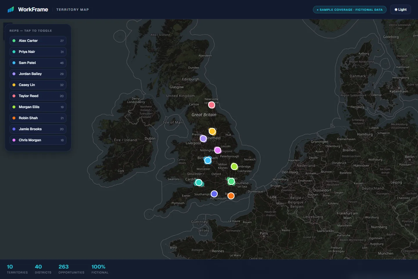 The WorkFrame Territory Map